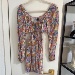Wild Fable Floral Mini Dress Women with Cutouts